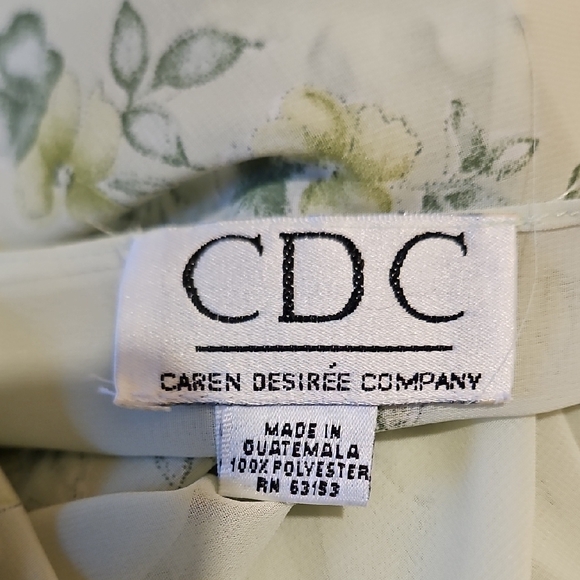 CDC Green Asymmetrical Sundress with Sleeveless Design for Cocktail - Picture 7 of 7
